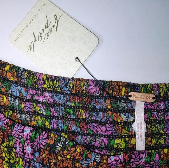 Free People Colorful Bohemian Floral Blouse Size Small - Picture 8 of 8